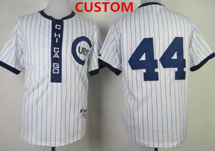 Mens Chicago Cubs Custom 1909 White Pullover Jersey->customized mlb jersey->Custom Jersey